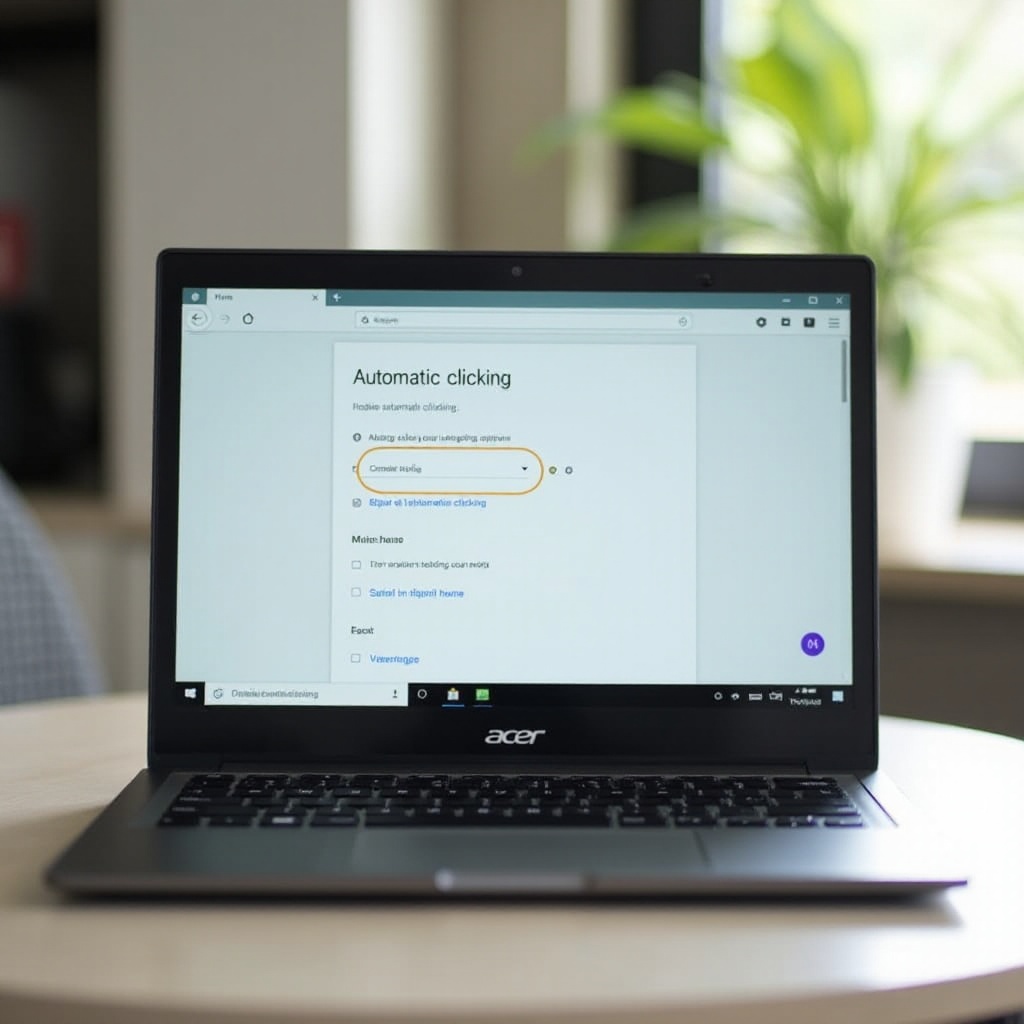 como desativar o clique automático em um Chromebook Acer
