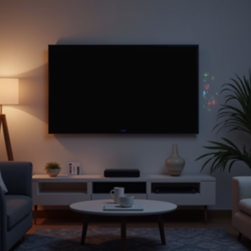 l'écran de la télévision s'est éteint, mais il y a toujours du son