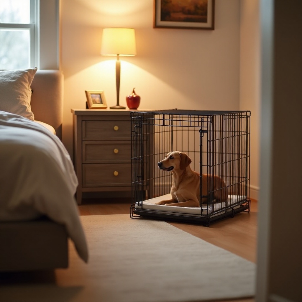 Hundekiste im Schlafzimmer